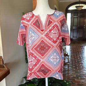 Coldwater Creek boho bandanna print top szPM